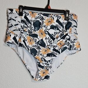 NWOT Floral High-Waisted Bikini Bottoms